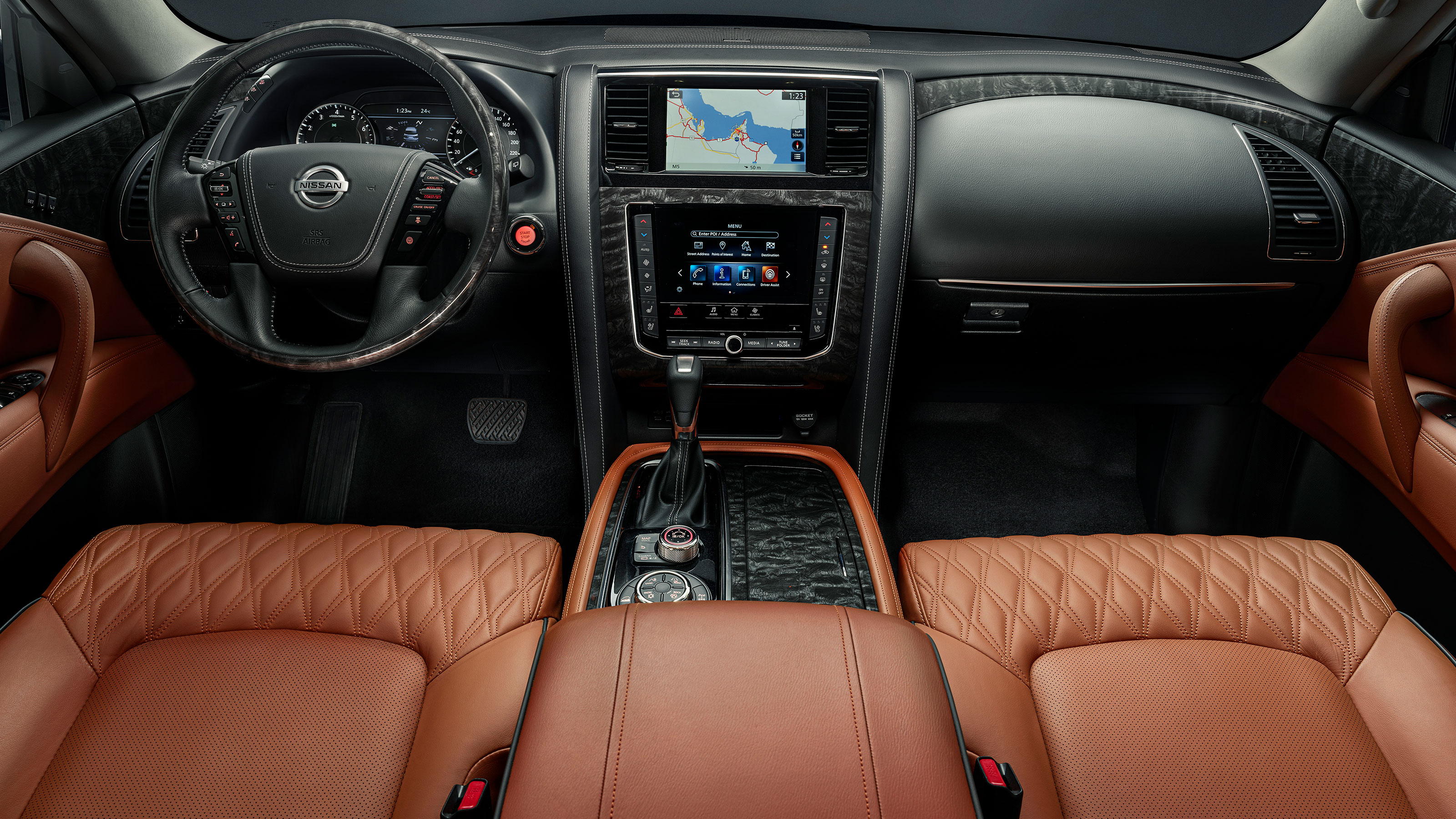 2020 NISSAN PATROL interior cockpit and screens